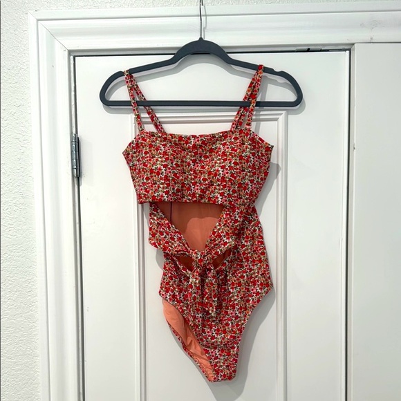 Aerie Women’s One Piece Cut Out Tie Front Swimsuit Convertible Straps Size Large - Picture 2 of 10